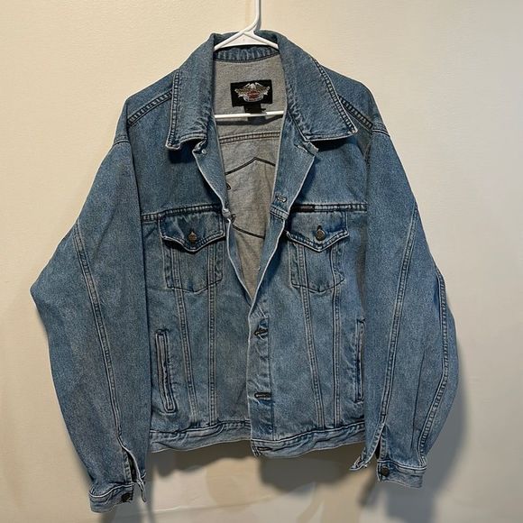 Harley Davidson Jean jacket size large - Picture 1 of 7